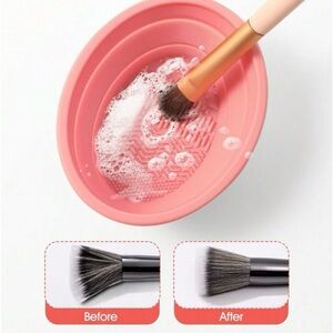 NEW collapsable makeup brush cleaning bowl - silicone